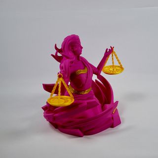 Figura Libra Zodiaco Balanza Rosa Dorada