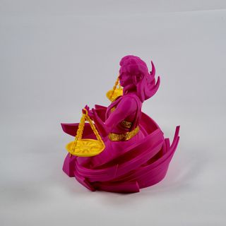 Figura Libra Zodiaco Balanza Rosa Dorada