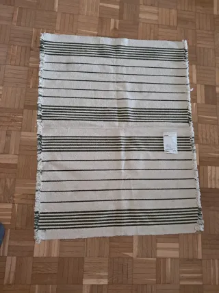 Alfombra Signe Ikea Rayas Beige y Verde
