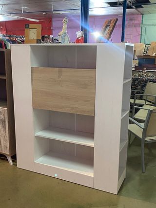 Estantería Blanca Madera con Compartimento