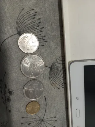Lote de 4 monedas de pesetas