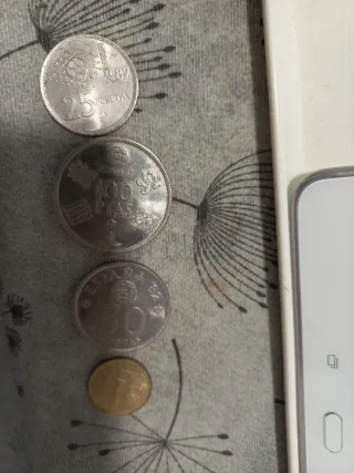 Lote de 4 monedas de pesetas