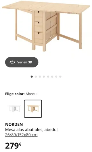 Mesa plegable/abatible IKEA NORDEN.