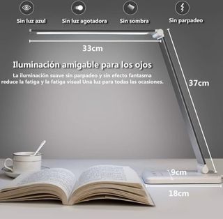 Lámpara Escritorio LED Flexo Plata/Blanco