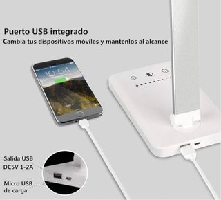 Lámpara Escritorio LED Flexo Plata/Blanco