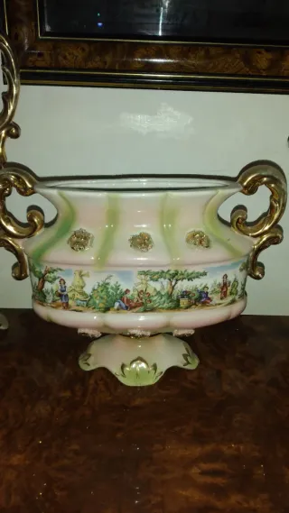 Trittico antico in ceramica dipinta