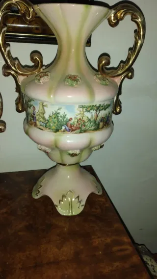 Trittico antico in ceramica dipinta