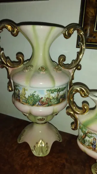 Trittico antico in ceramica dipinta