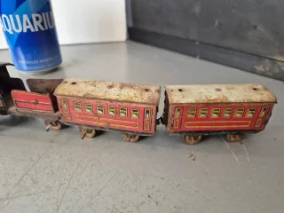 Antiguo juguete Tren hojalata aleman Bing