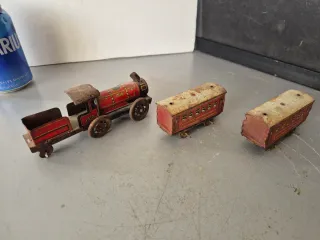 Antiguo juguete Tren hojalata aleman Bing