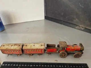 Antiguo juguete Tren hojalata aleman Bing