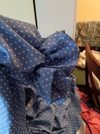 Vestido Flamenca Niña Azul Lunares