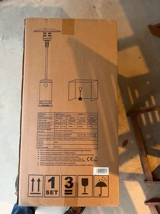 Estufa de gas exterior negra/plateada