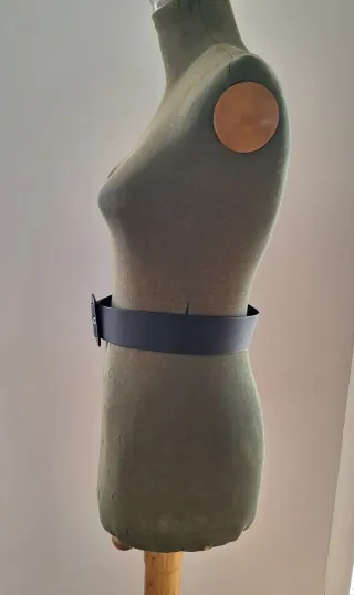 Cintura nera 100 cm con fibbia quadrata