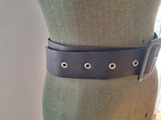 Cintura nera 100 cm con fibbia quadrata