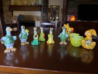 Statuette ceramica + 2 porta piantine