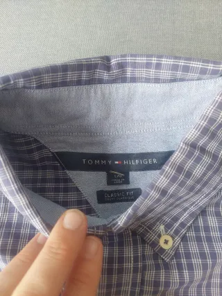 Camisa Tommy Hilfiger cuadros azul y blanco