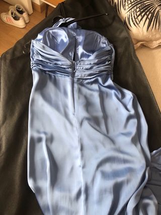 Vestido largo azul para bodas y fiestas