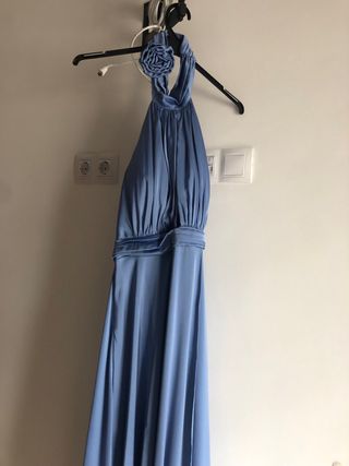 Vestido largo azul para bodas y fiestas