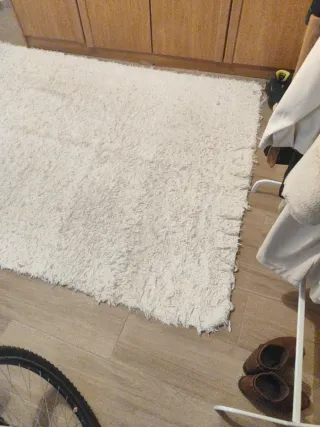 Alfombra blanca de pelo 239x168 cm