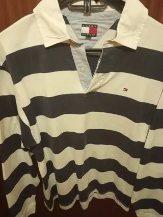 Polo Tommy Hilfiger Rayas Beige y Azul