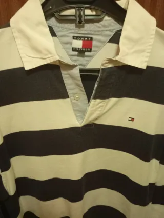 Polo Tommy Hilfiger Rayas Beige y Azul