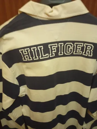 Polo Tommy Hilfiger Rayas Beige y Azul