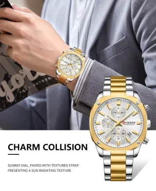 Reloj Curren Hombre Oro y Plata