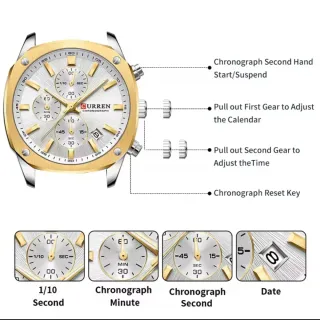 Reloj Curren Hombre Oro y Plata