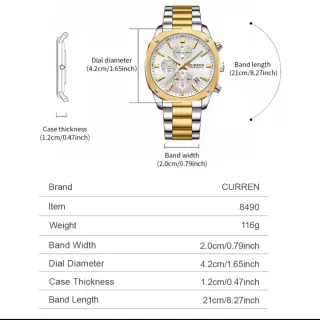 Reloj Curren Hombre Oro y Plata