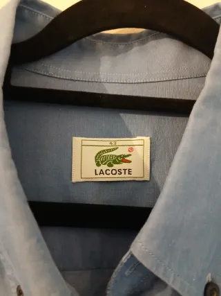 Camisa Lacoste Azul Manga Corta