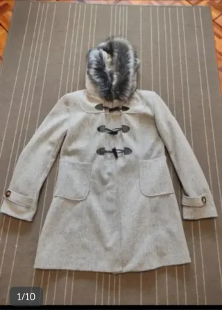 Abrigo mujer XXL con capucha y pelo