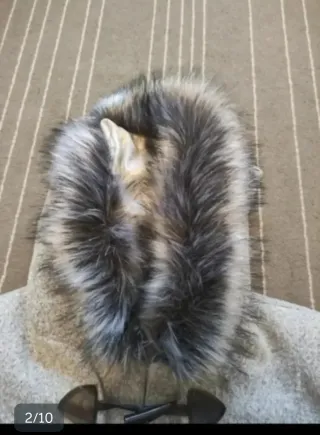 Abrigo mujer XXL con capucha y pelo