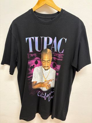 Camiseta Tupac Pull&Bear Negra
