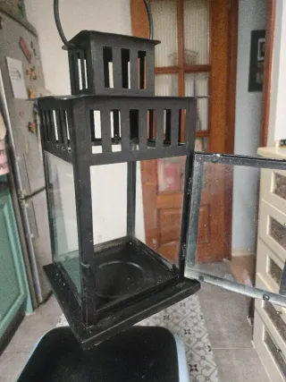 Farolillo Hierro Forjado Vintage Negro