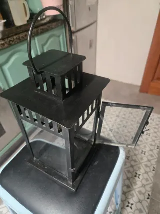 Farolillo Hierro Forjado Vintage Negro