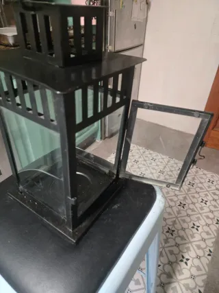 Farolillo Hierro Forjado Vintage Negro