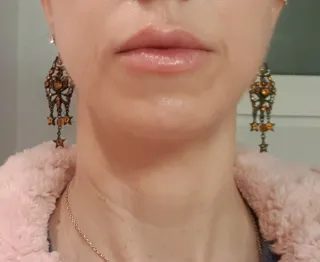 Pendientes largos con ámbar y estrellas