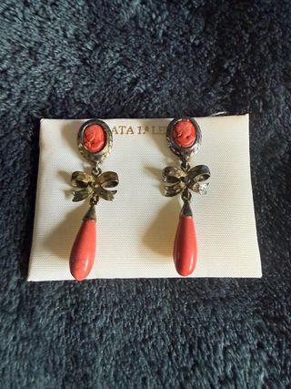 Pendientes Corales Plata de ley