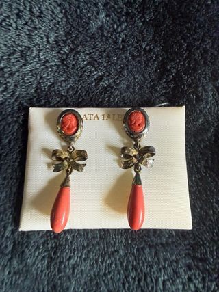 Pendientes Corales Plata de ley