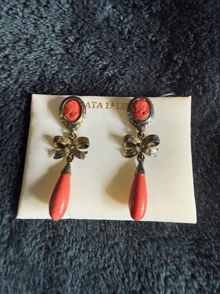 Pendientes Corales Plata de ley