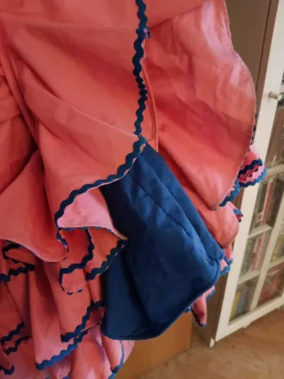 Vestido flamenco niña volantes coral