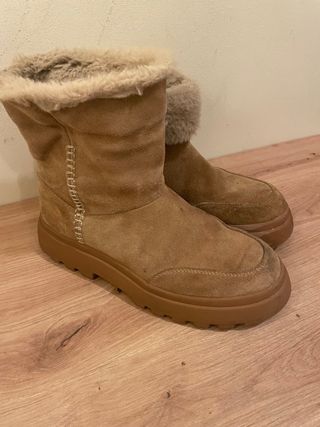 Botines Beige/Marrón con Forro Peludo
