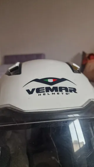 Casco Moto Blanco y Negro