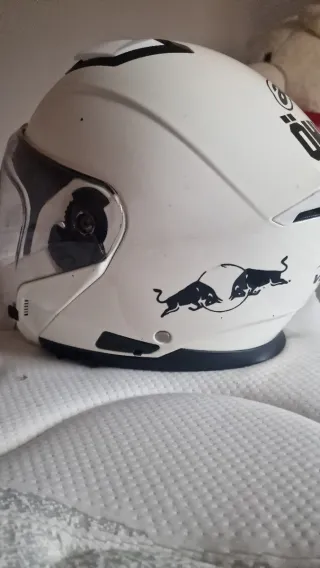 Casco Moto Blanco y Negro