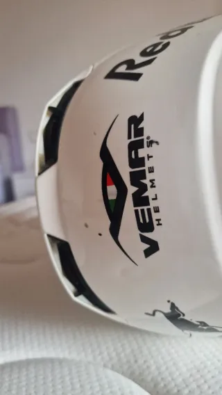 Casco Moto Blanco y Negro