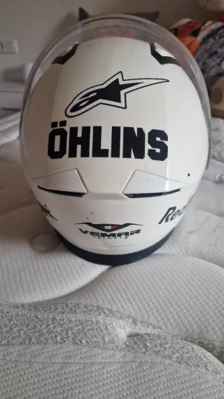 Casco Moto Blanco y Negro