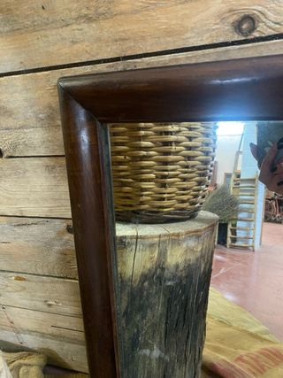 Antiguo espejo madera siglo XIX