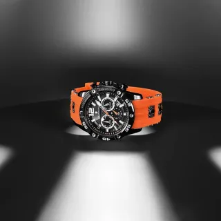 Reloj Poedagar Hombre Negro Naranja