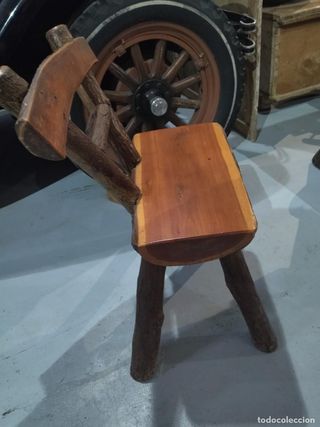 Mesa y 4 sillas madera maciza rústica